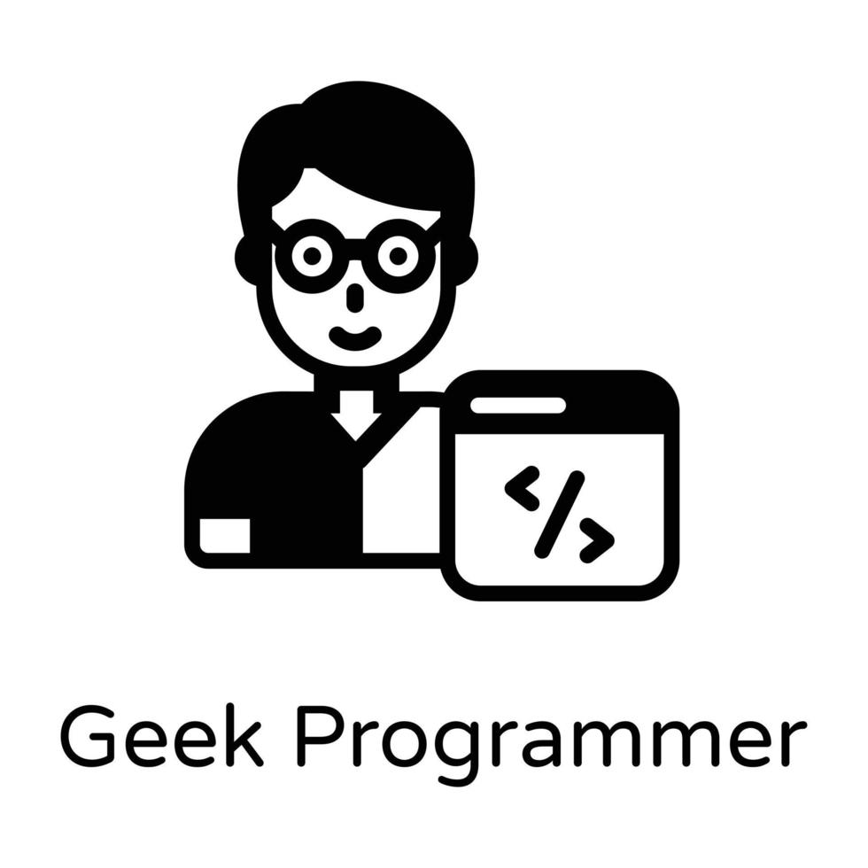 aplicación programadora geek vector