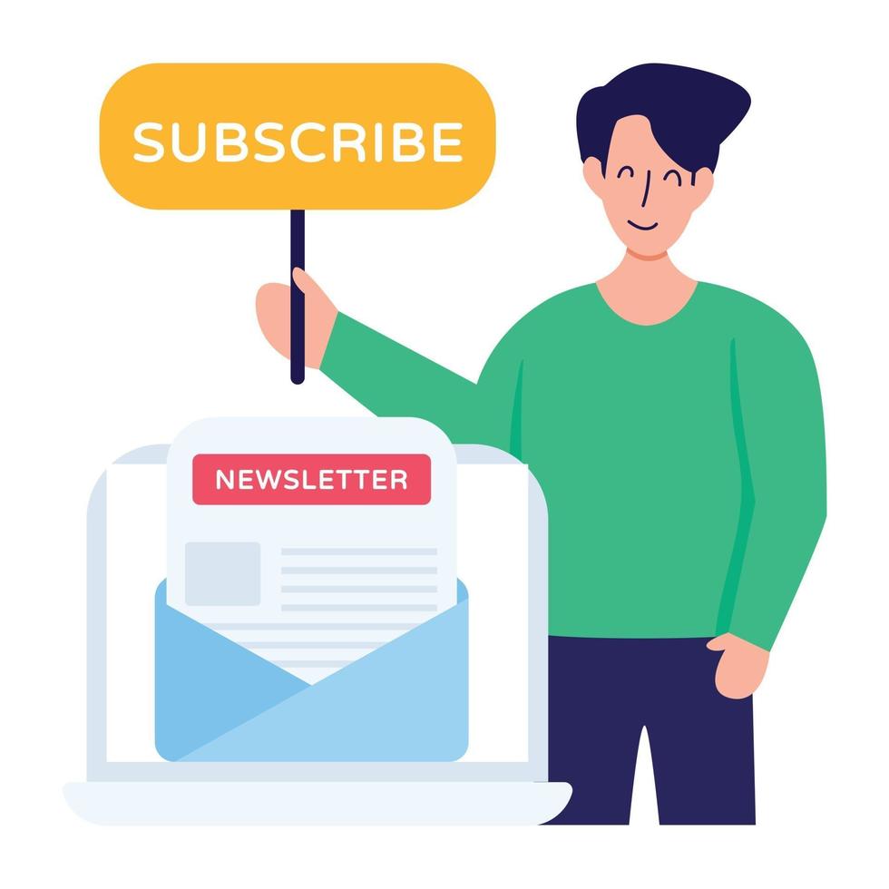 suscríbete newsletter online vector