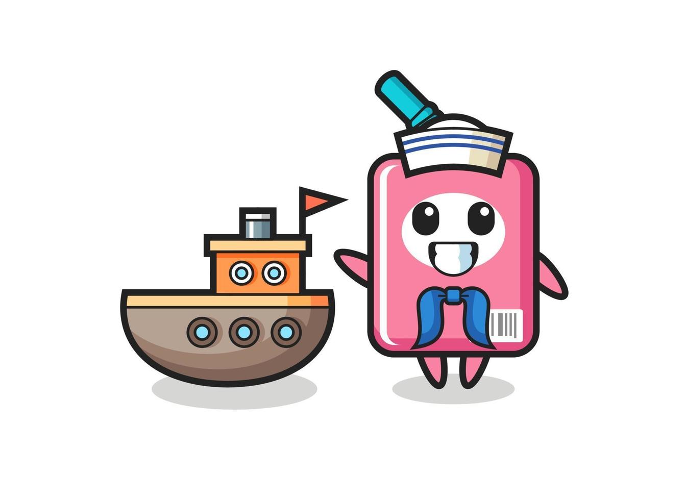 Character mascot of milk box as a sailor man vector