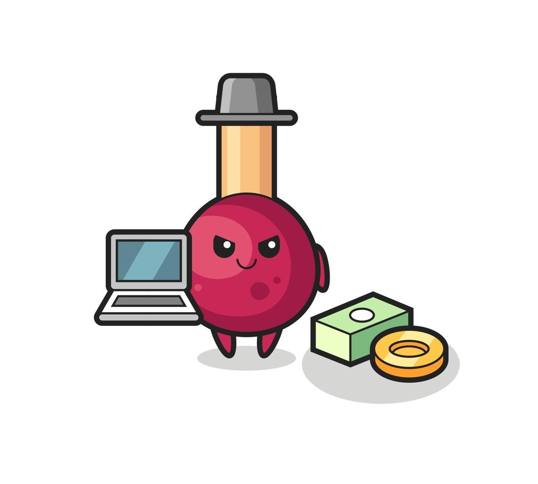 Mascot Illustration of matches as a hacker vector