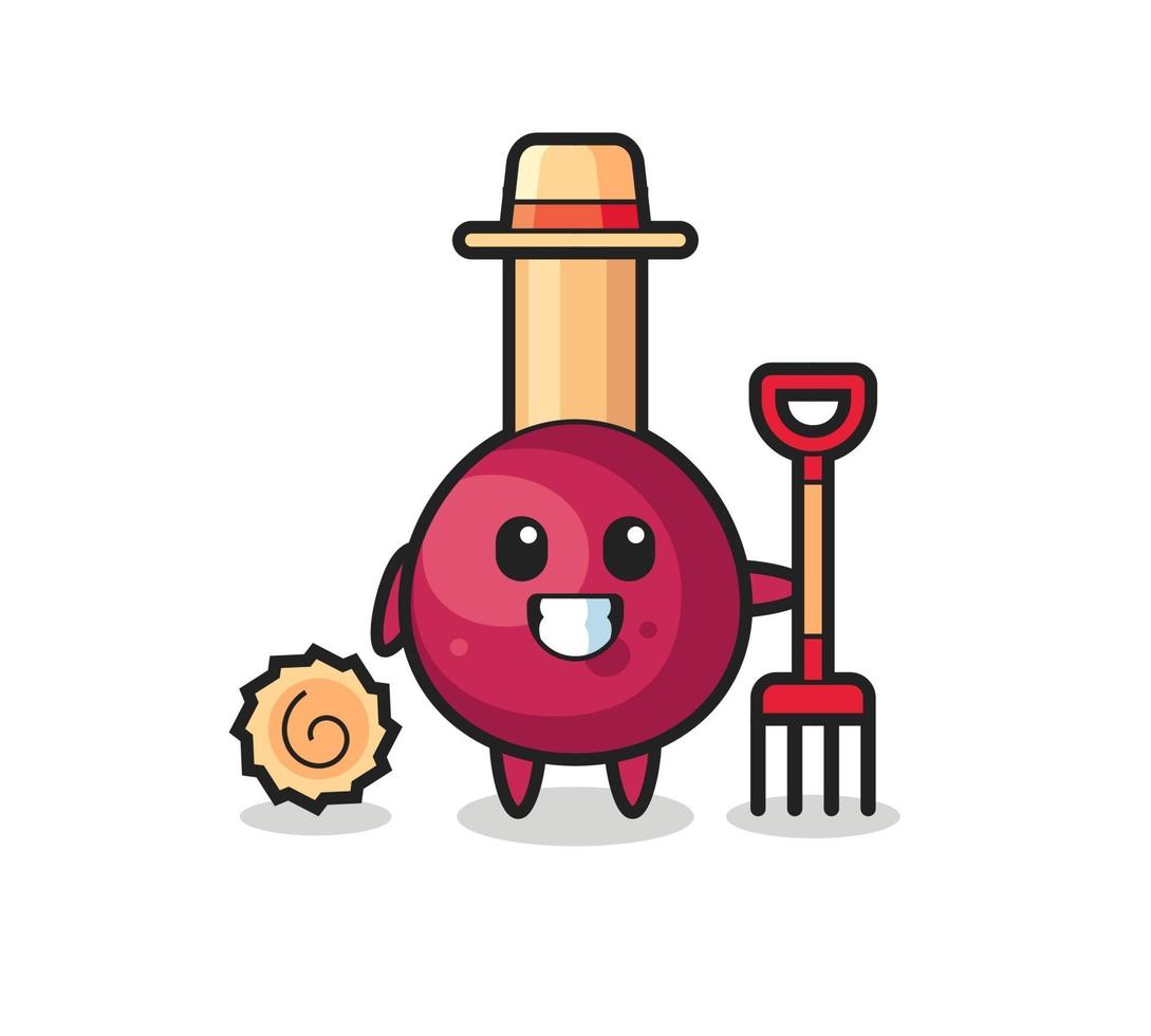 Mascot character of matches as a farmer vector
