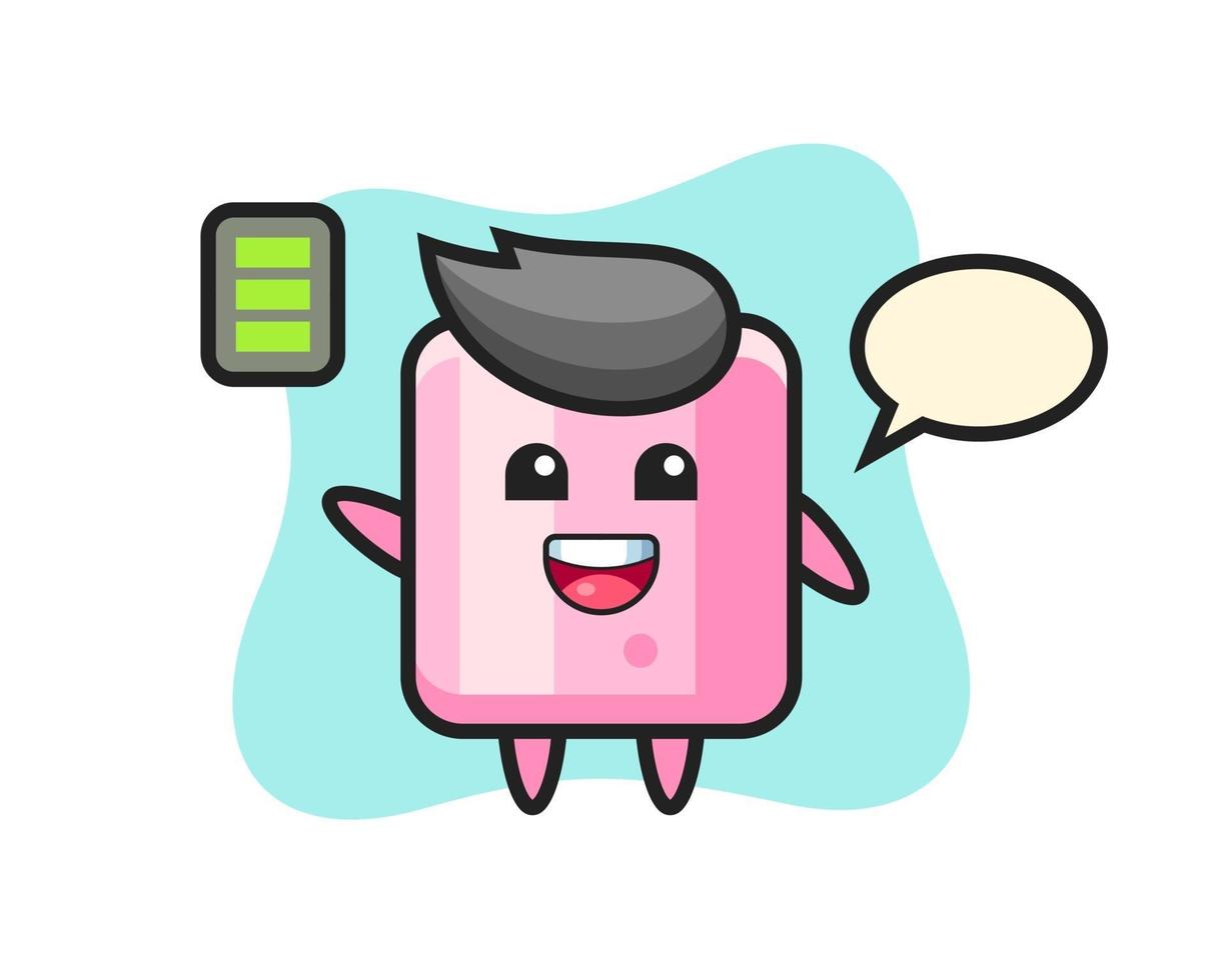 marshmallow mascot character with energetic gesture vector