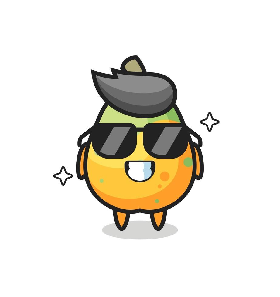 Cartoon mascot of papaya with cool gesture vector