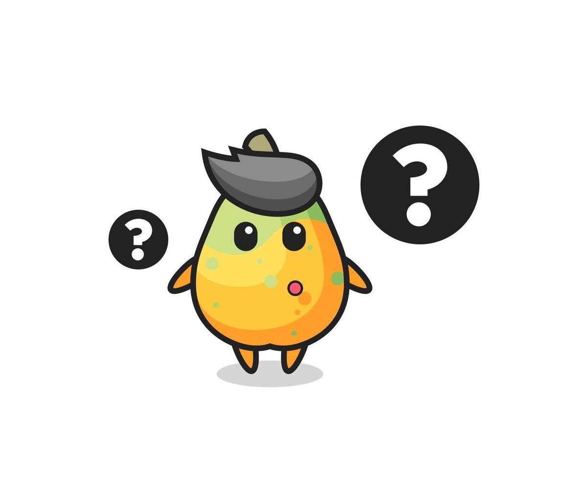 Cartoon Illustration of papaya with the question mark vector