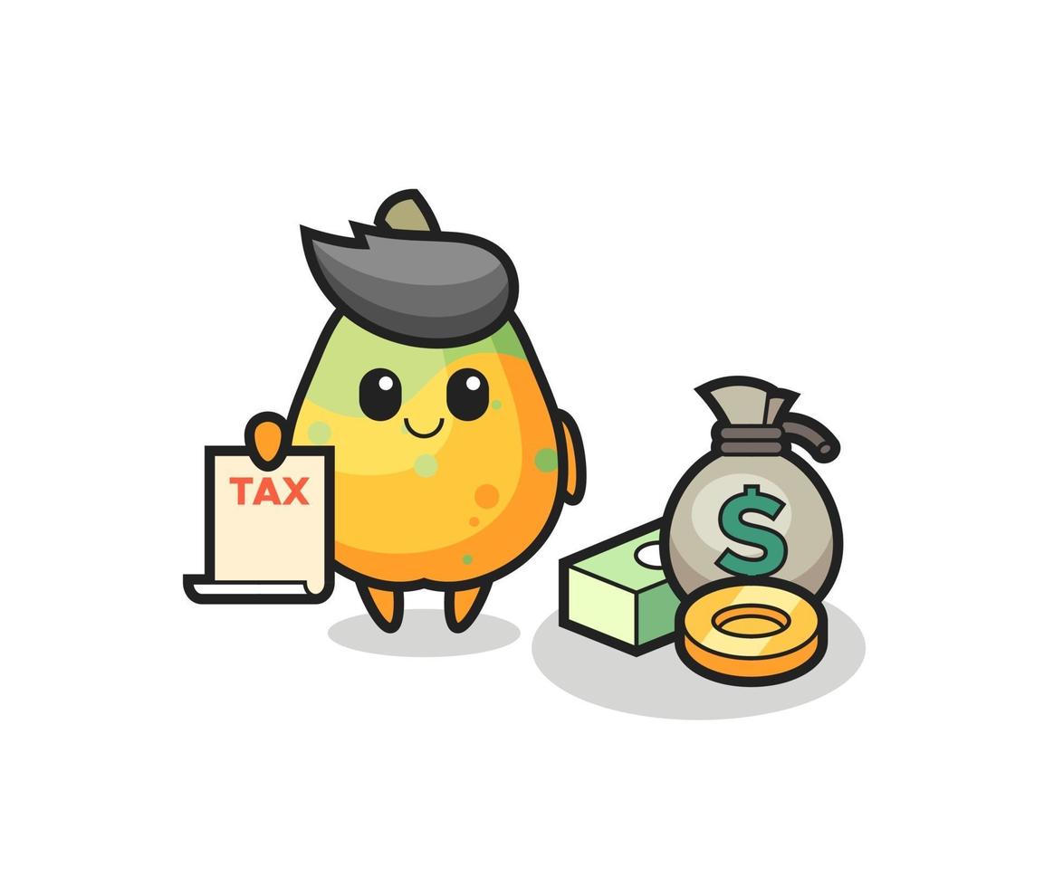 Character cartoon of papaya as a accountant vector