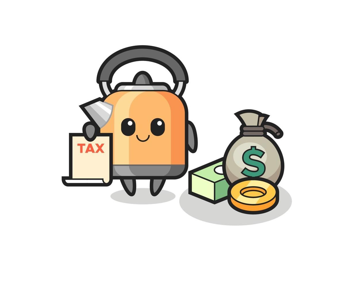 Character cartoon of kettle as a accountant vector