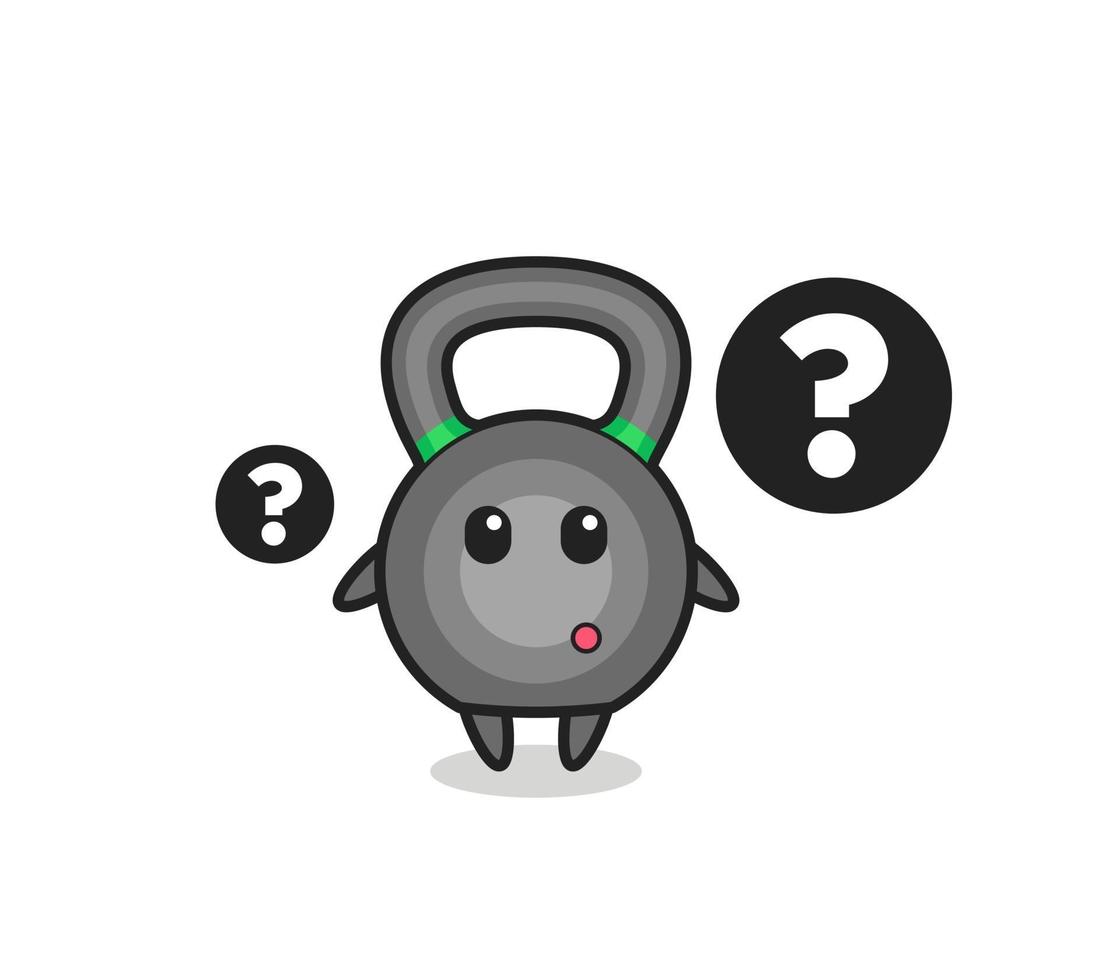Cartoon Illustration of kettlebell with the question mark vector