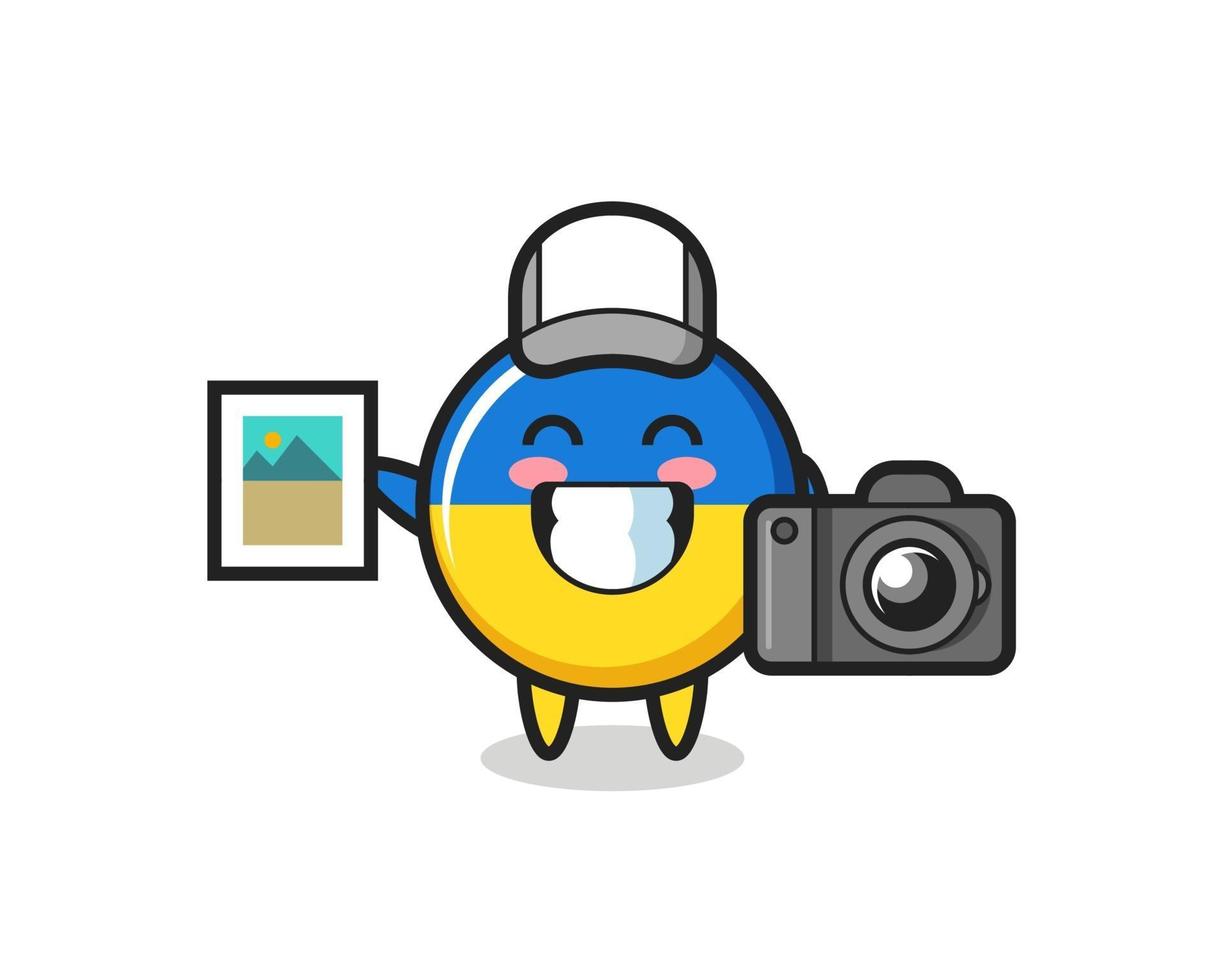 Character Illustration of ukraine flag badge as a photographer vector