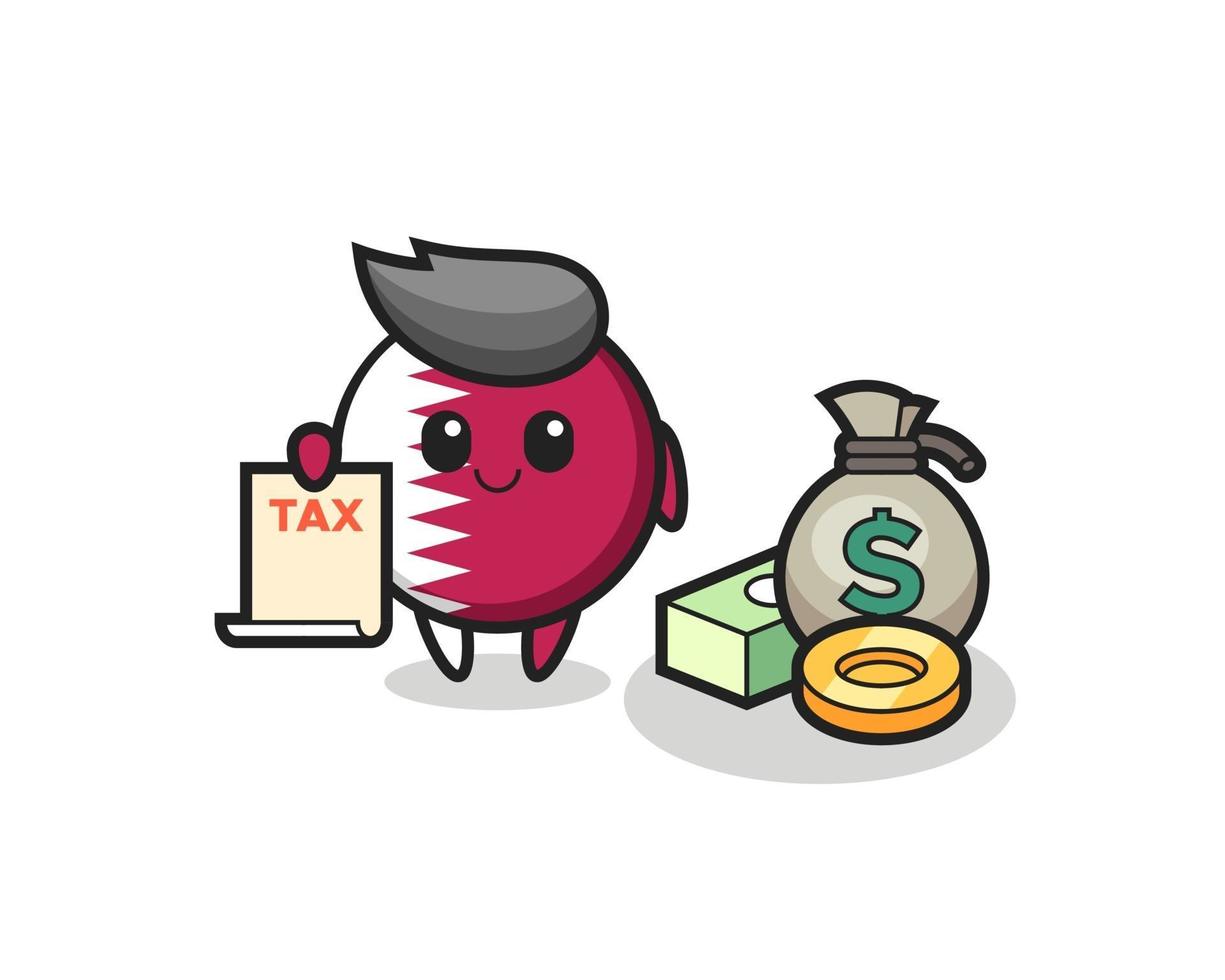 Character cartoon of qatar flag badge as a accountant vector