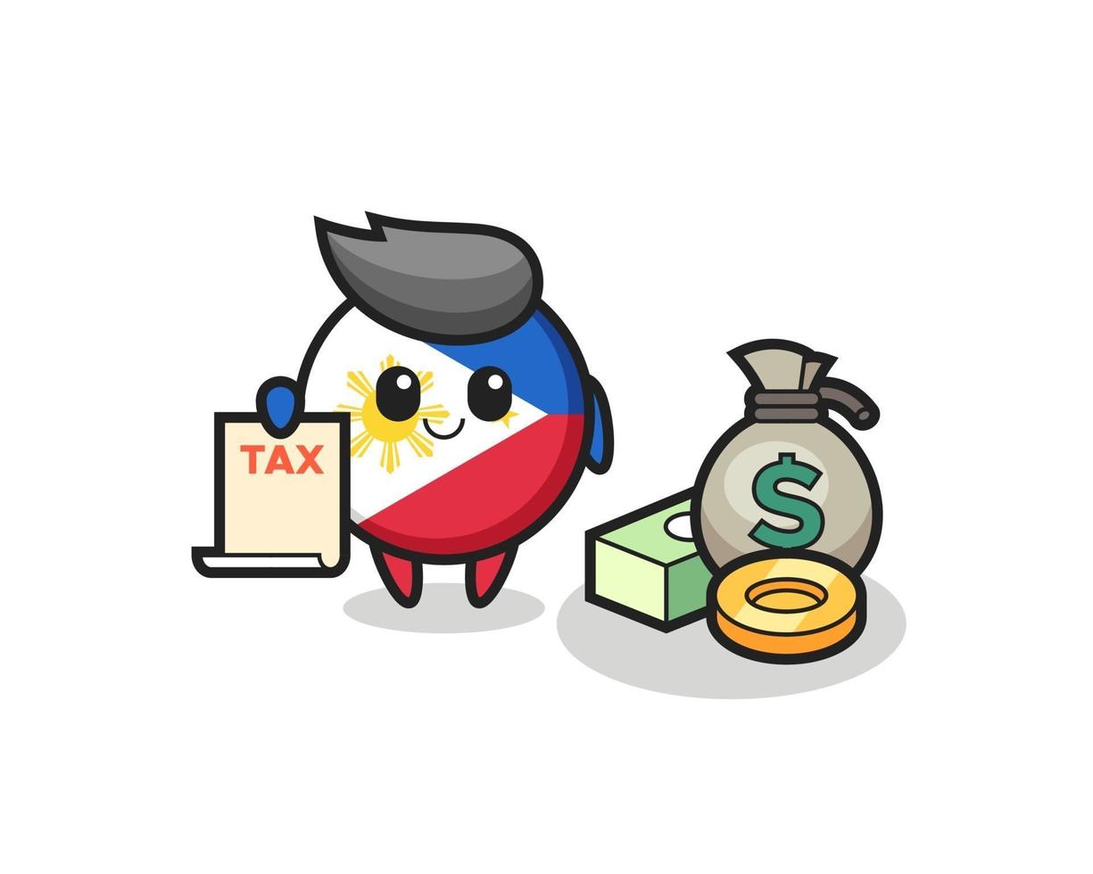 personaje de dibujos animados de la insignia de la bandera de Filipinas como contador vector