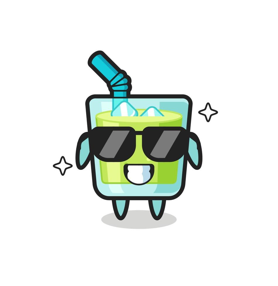 Cartoon mascot of melon juice with cool gesture vector