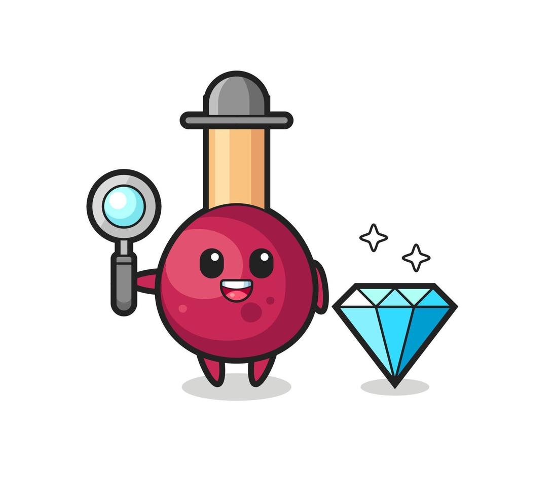 Ilustración del personaje de partidos con un diamante. vector