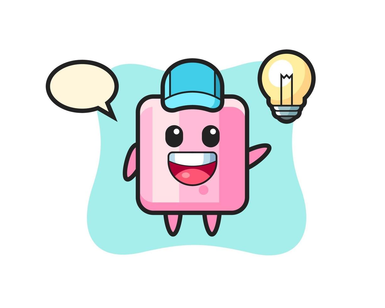 marshmallow character cartoon getting the idea vector