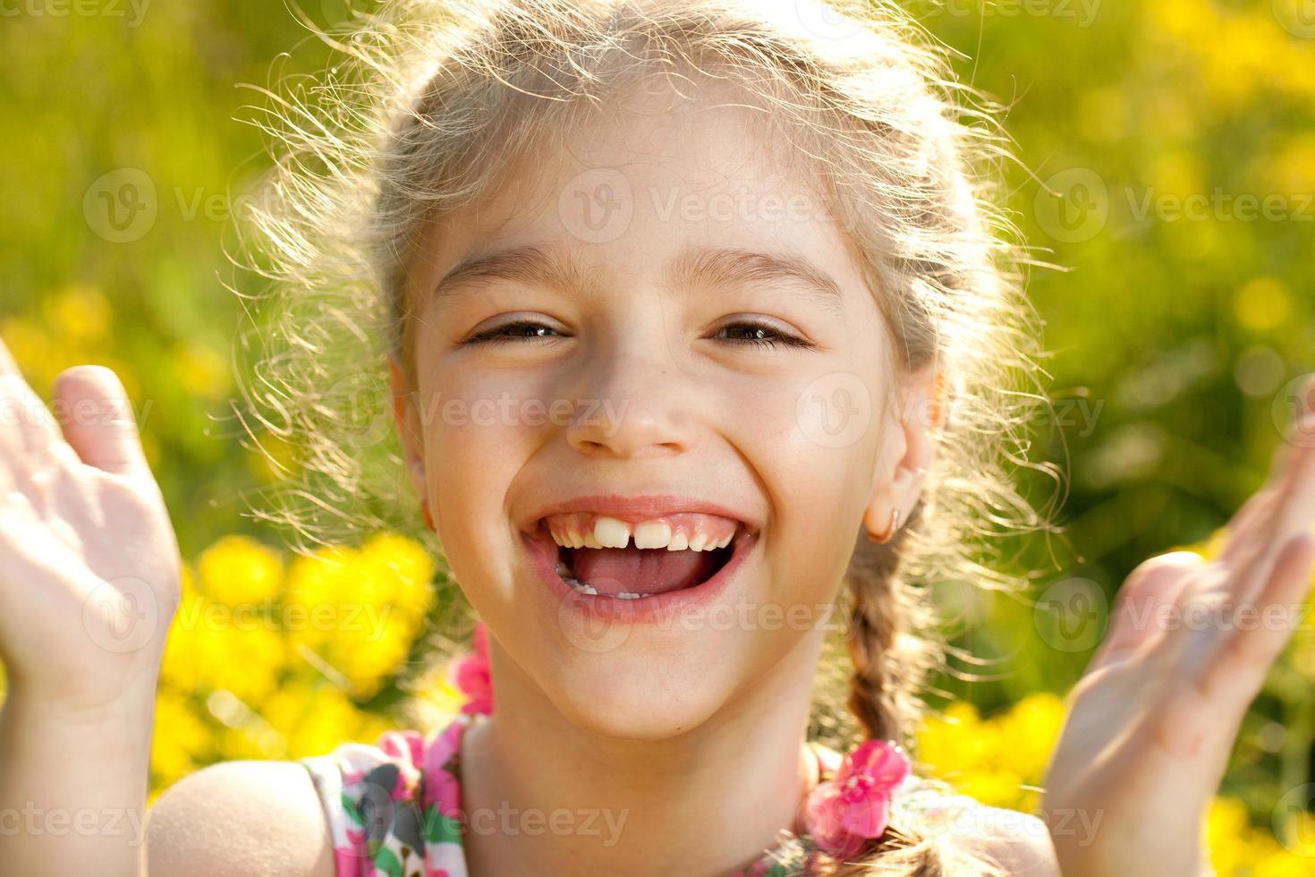 Funny little girl photo