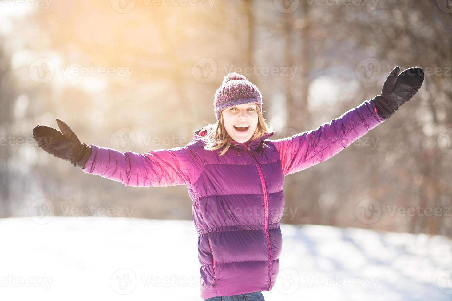 Portrait of a beautiful happy girl photo