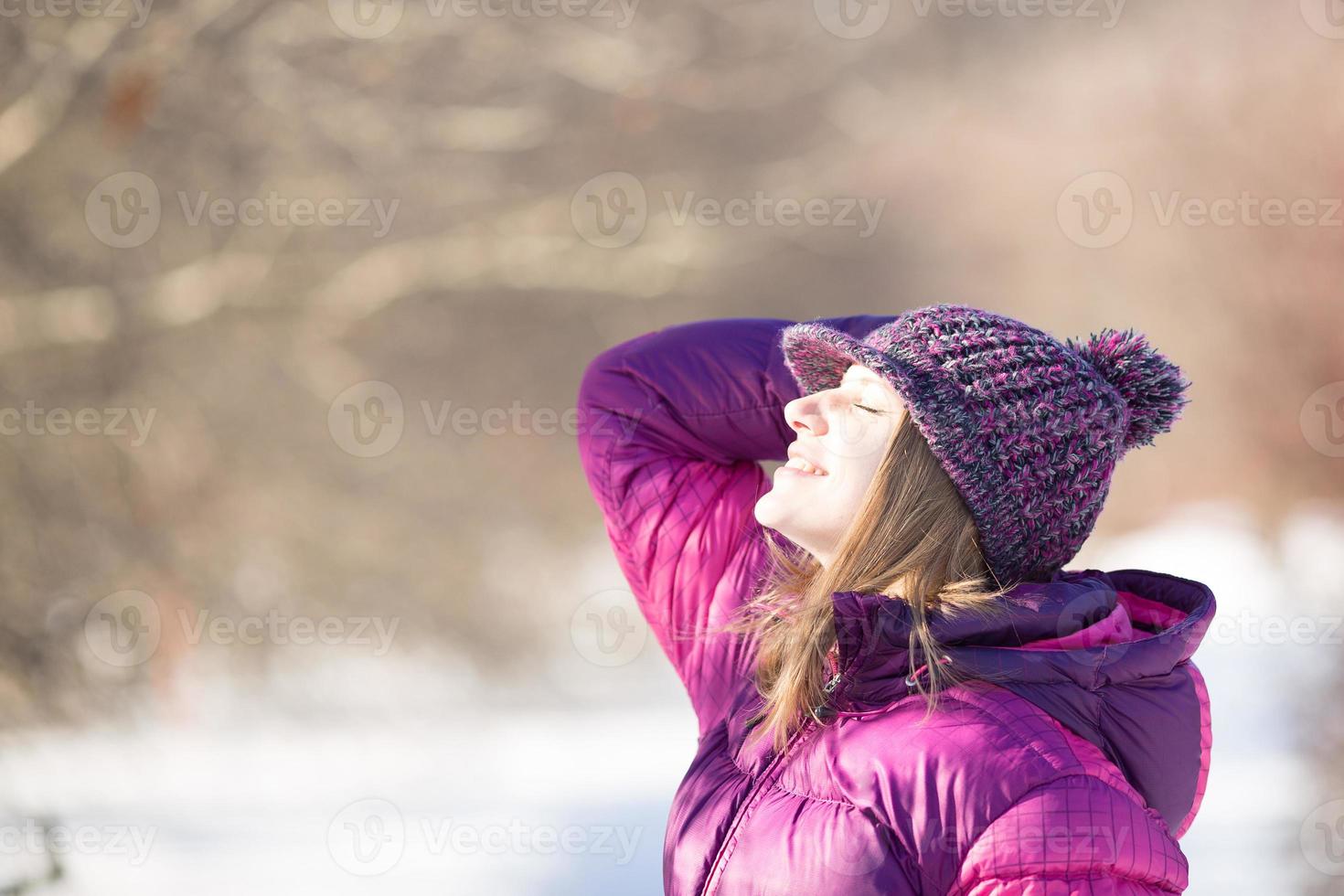 Happy pretty girl in hat photo