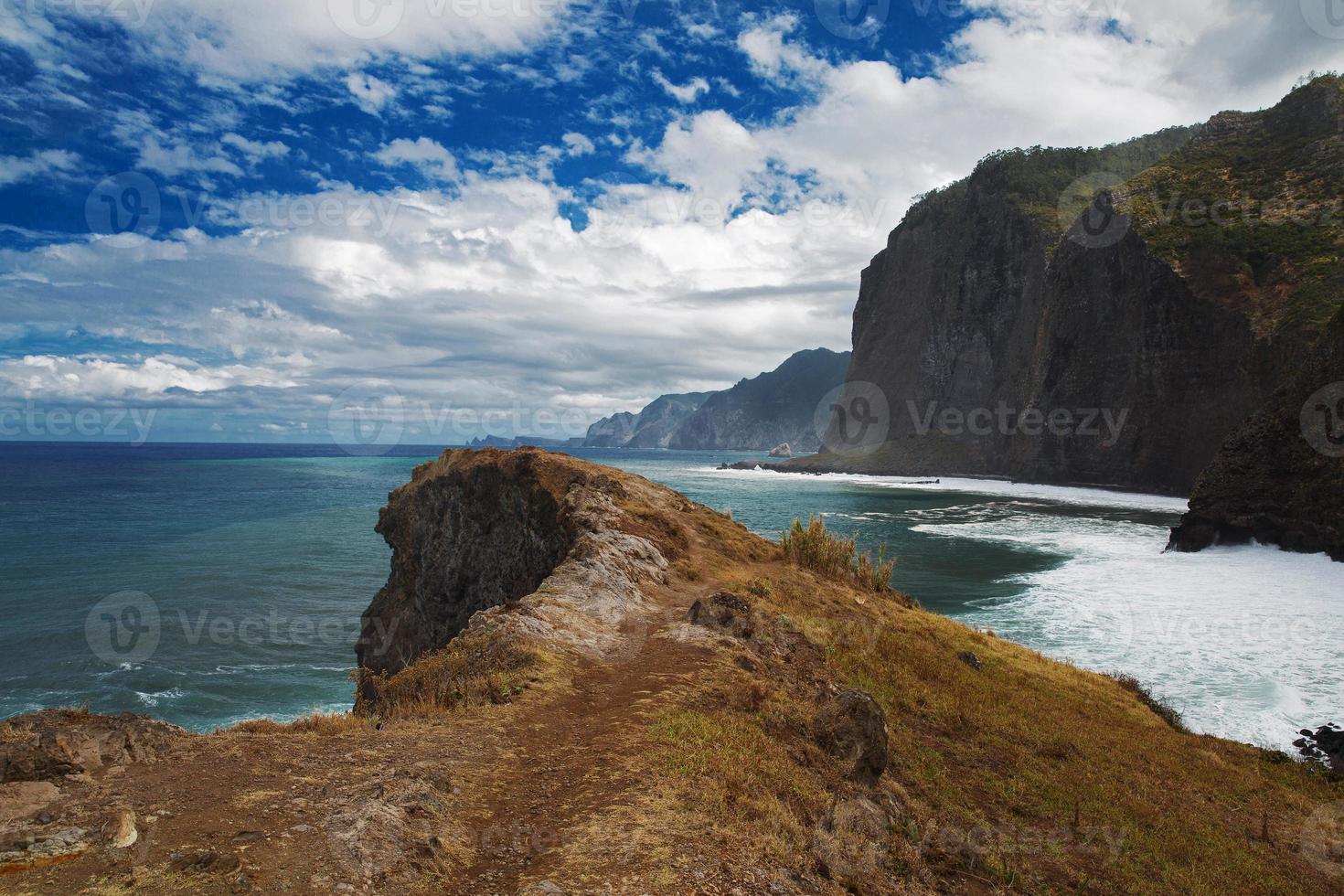 Landscape with mountains, the Atlantic Ocean and sky photo