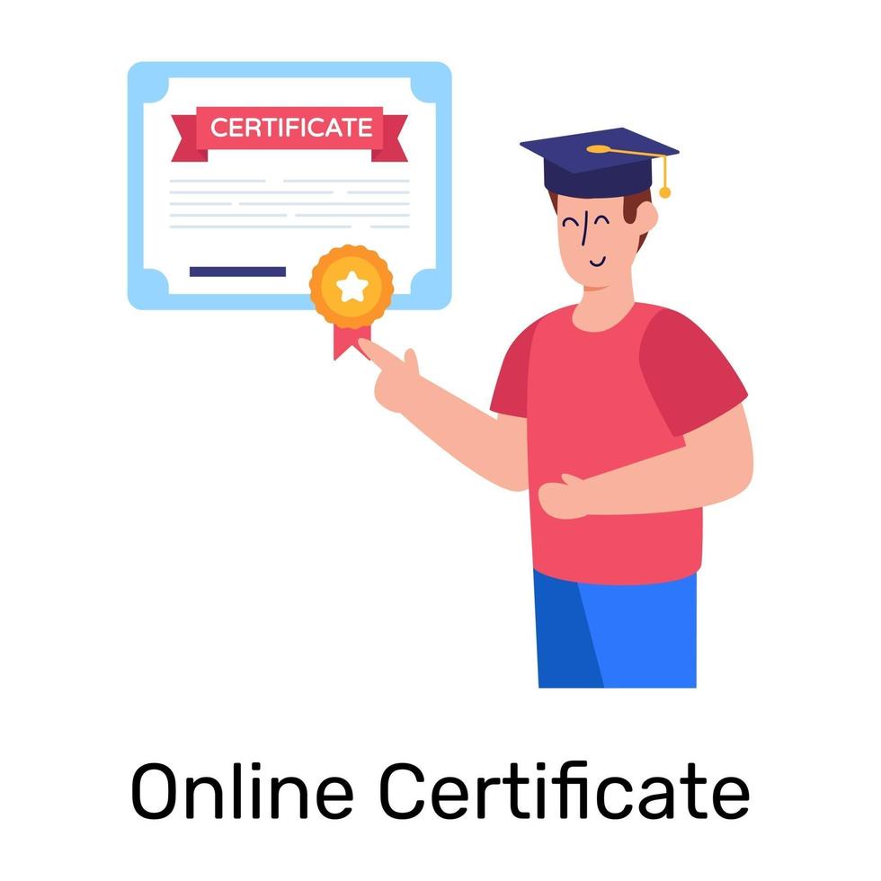 certificado y credencial en línea vector