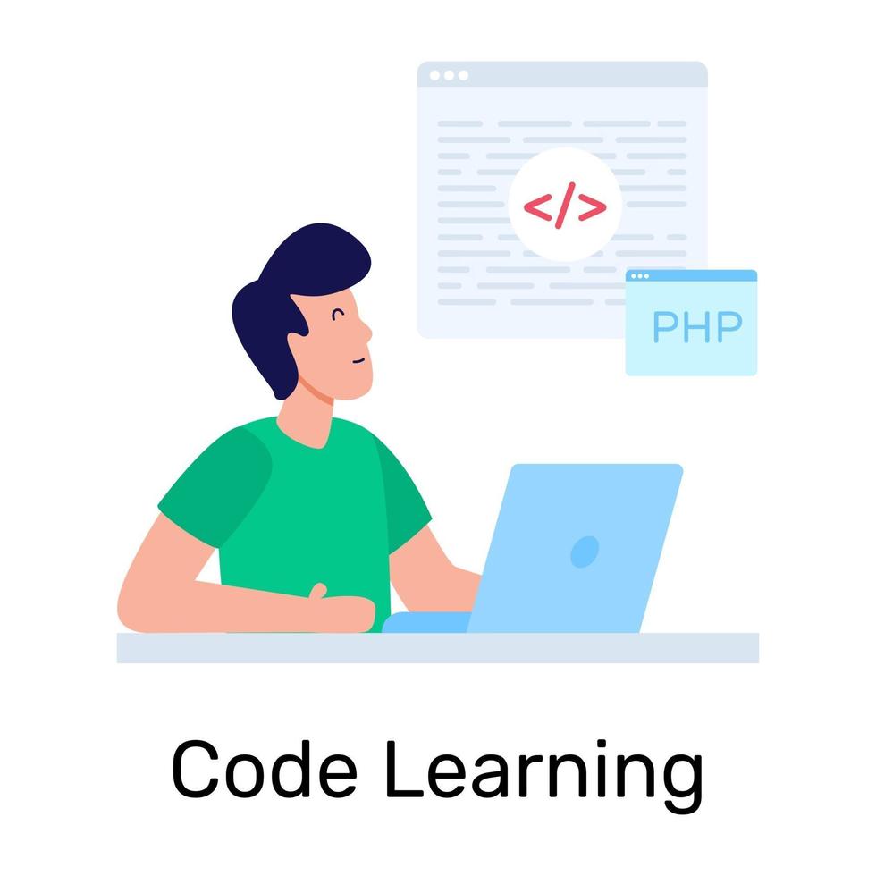 Code Learning and Programming vector