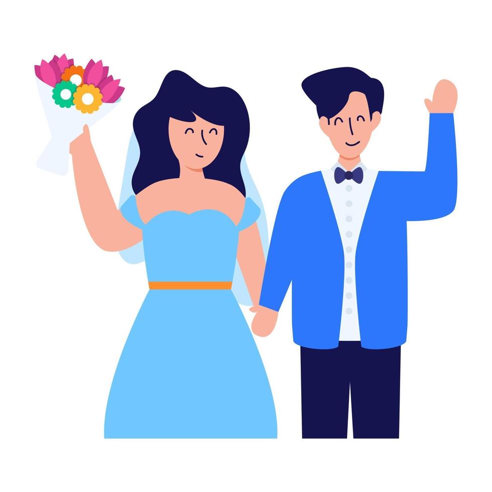 Bride Groom and couple vector