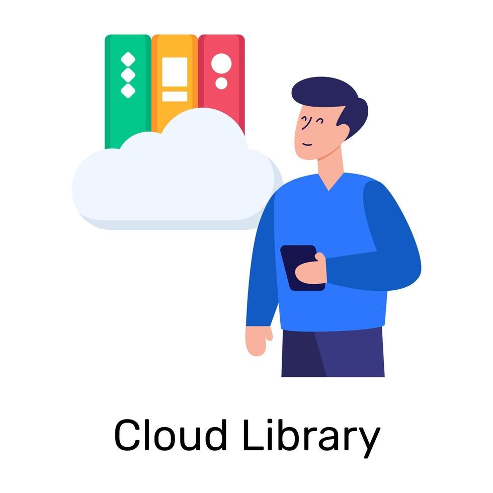 Cloud Library and Book 3266046 Vector Art at Vecteezy