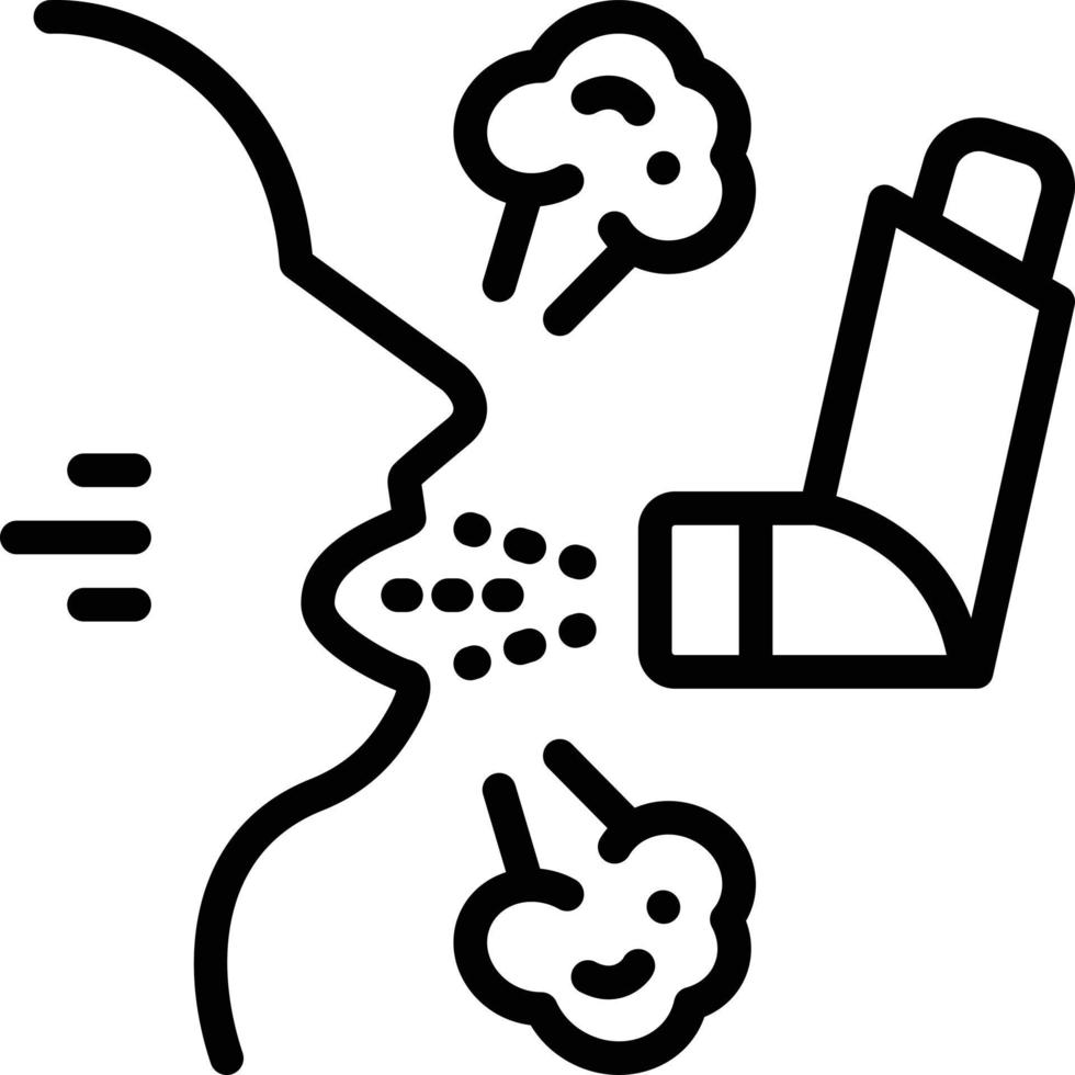 Line icon for inhalation vector