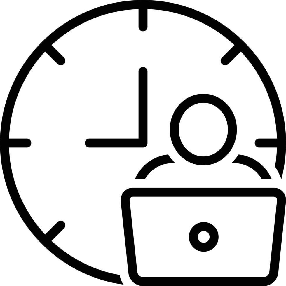 Line icon for man hour vector