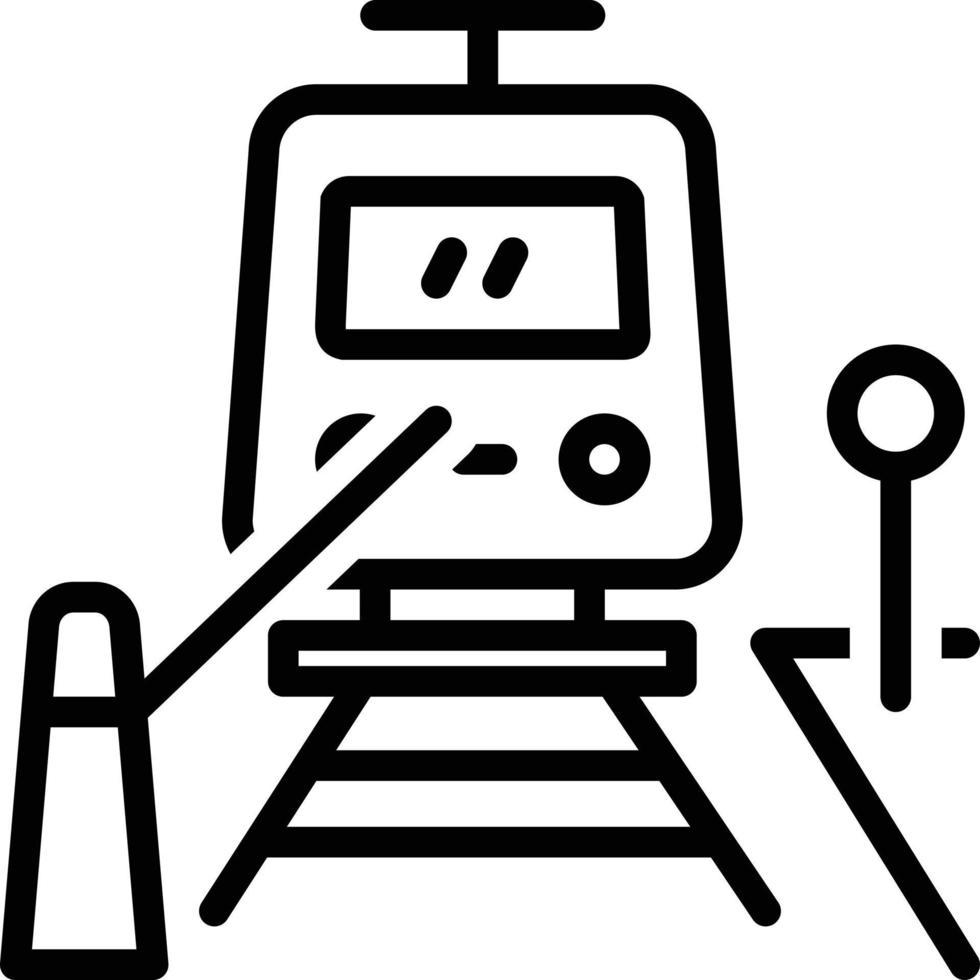 Line icon for railway crossing vector