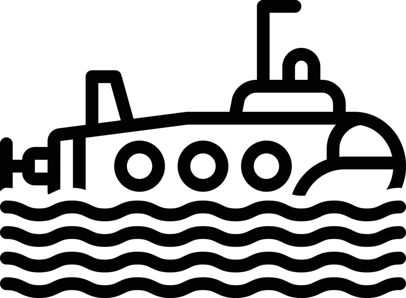 icono de línea para submarino vector