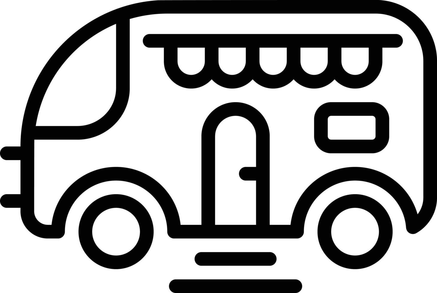 Line icon for caravan vector