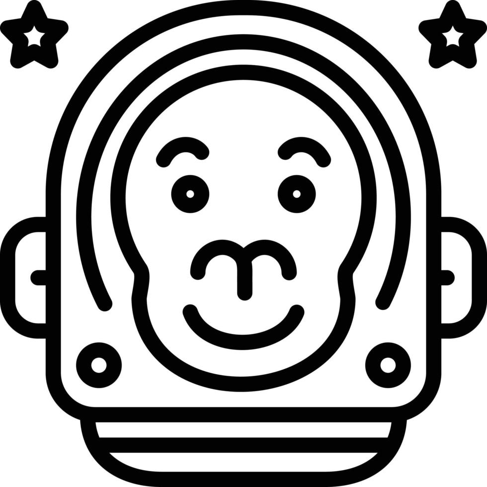 Line icon for monkey of the space vector