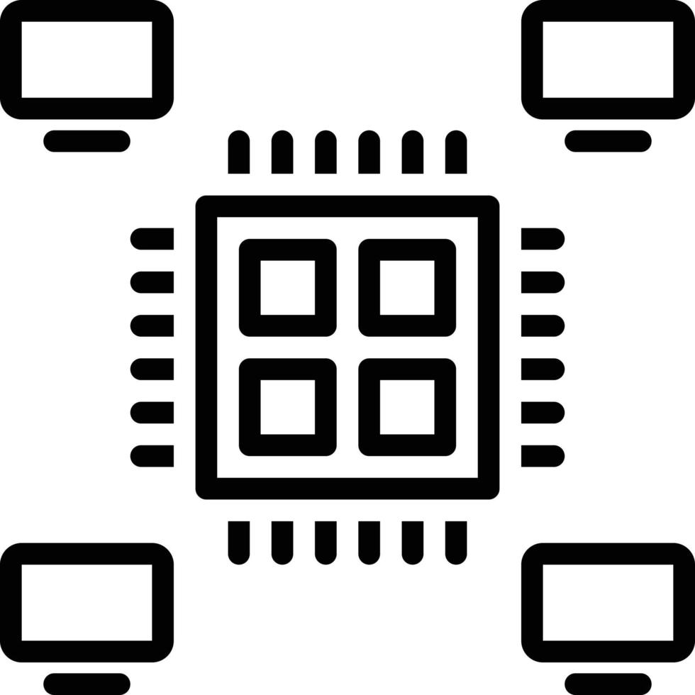Line icon for multiprocessing vector