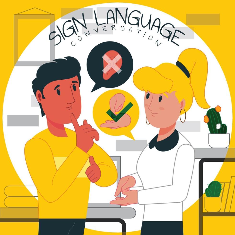 Sign Language Conversation Concept vector