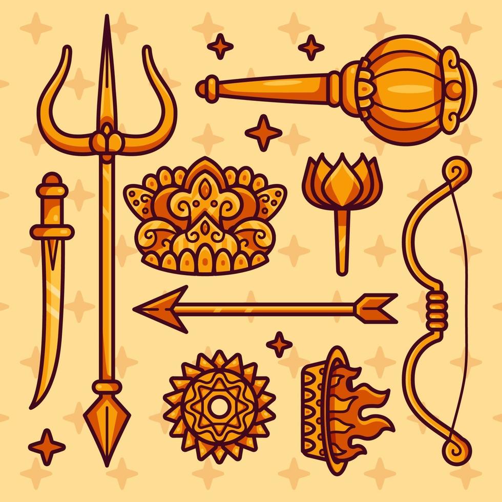 Navratri Durga Element Collection vector