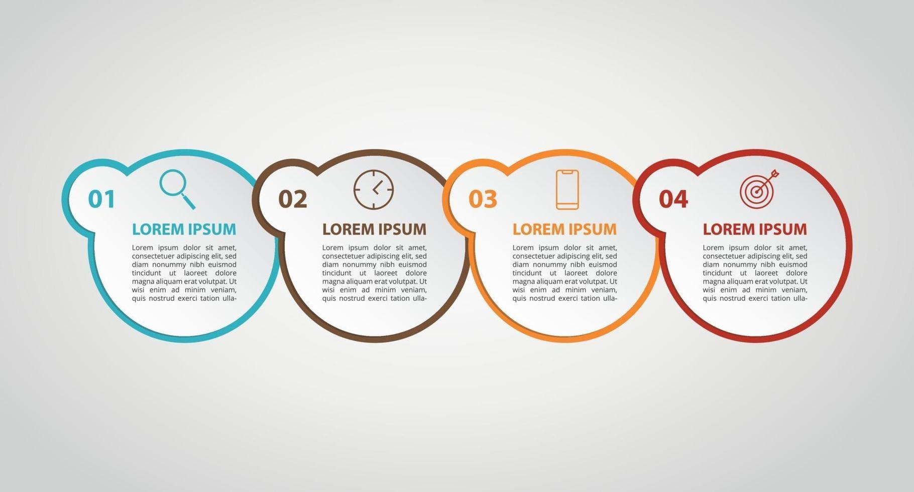 infographic 4 data template process horizontal process list step vector