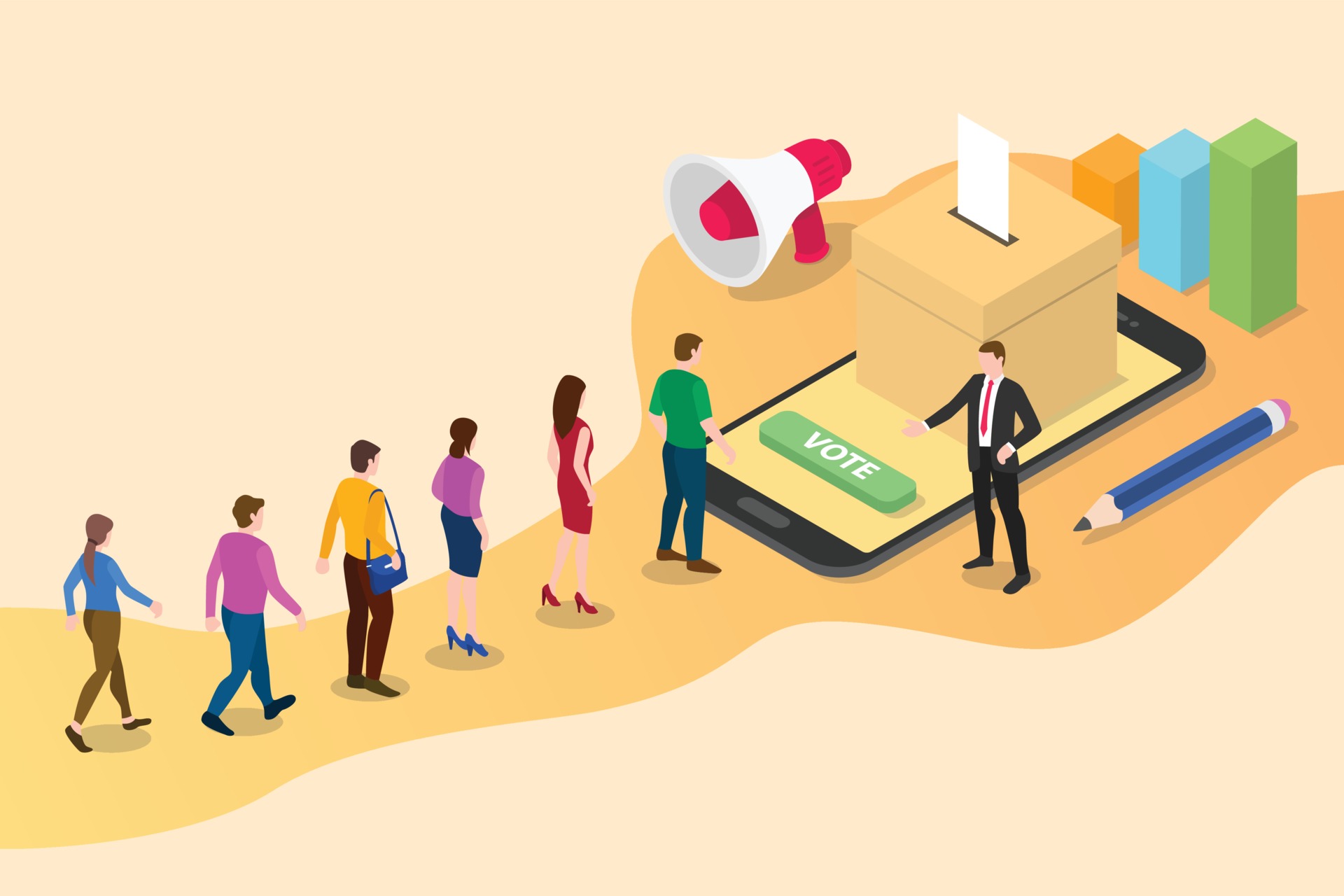 Isometric 3d Online Vote Concept With People Queued 3266860 Vector Art isometric-3d-online-vote-concept-with-people-queued-3266860-vector-art