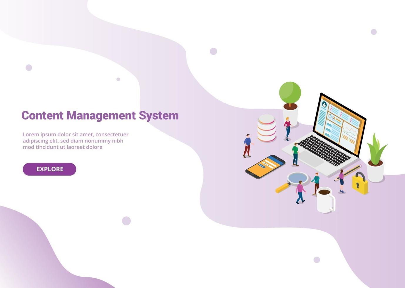 cms content management system concept vector