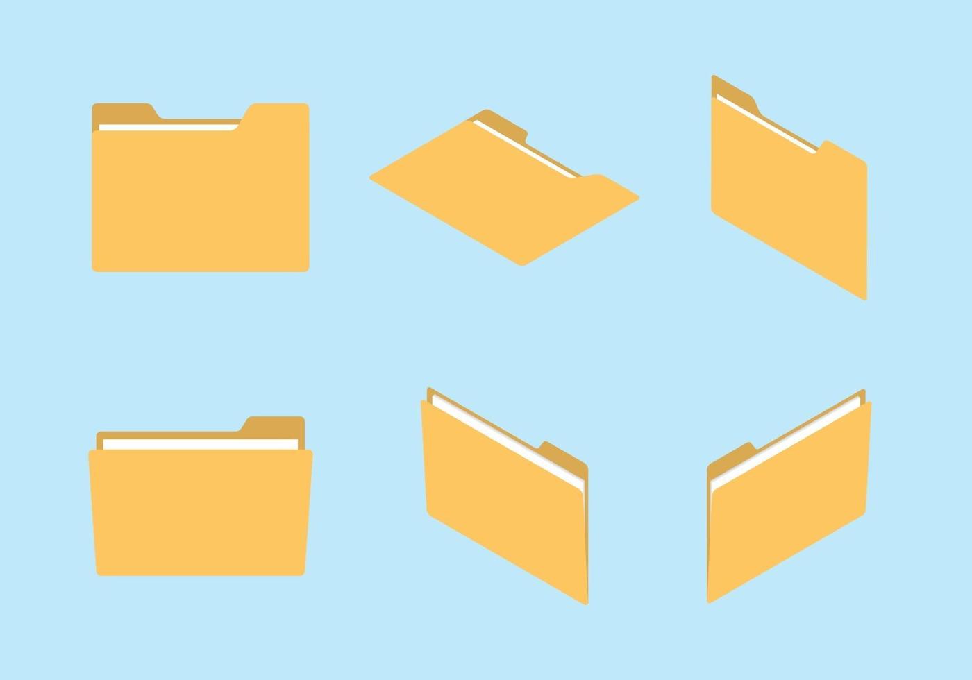 folder icon set collection with various shape vector