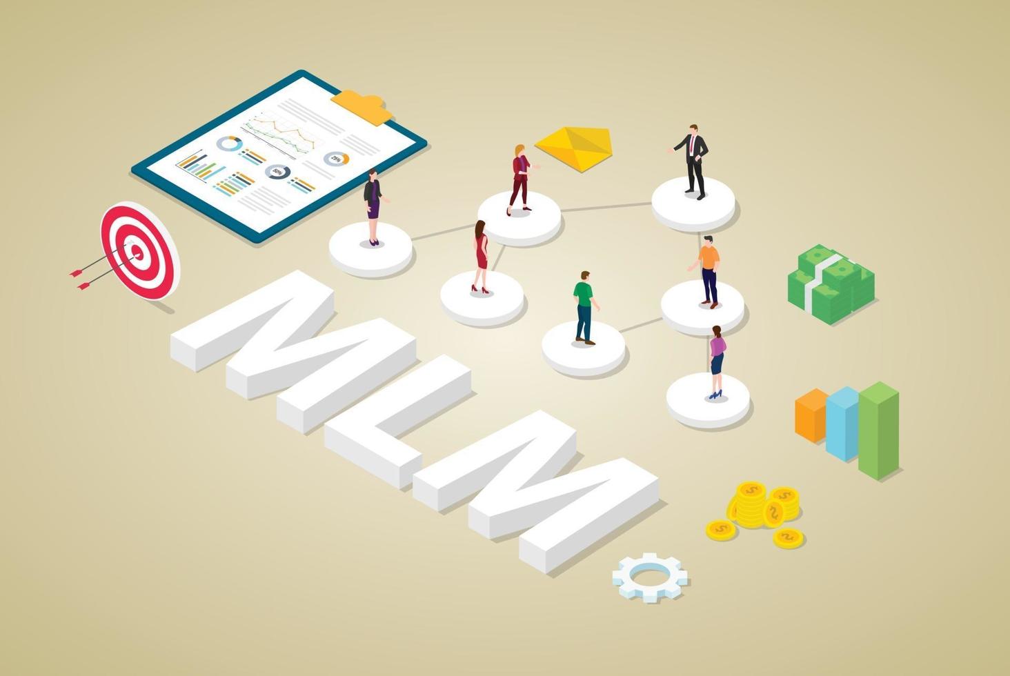 multi-level marketing business concept with team people vector