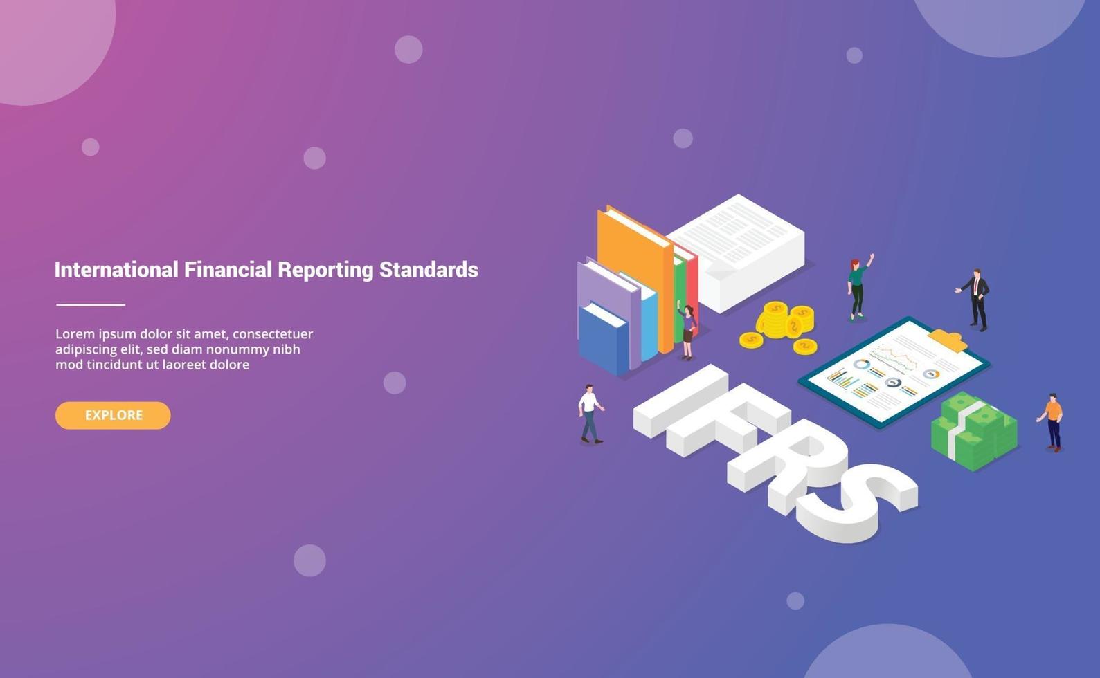 ifrs international financial reporting standards concept vector