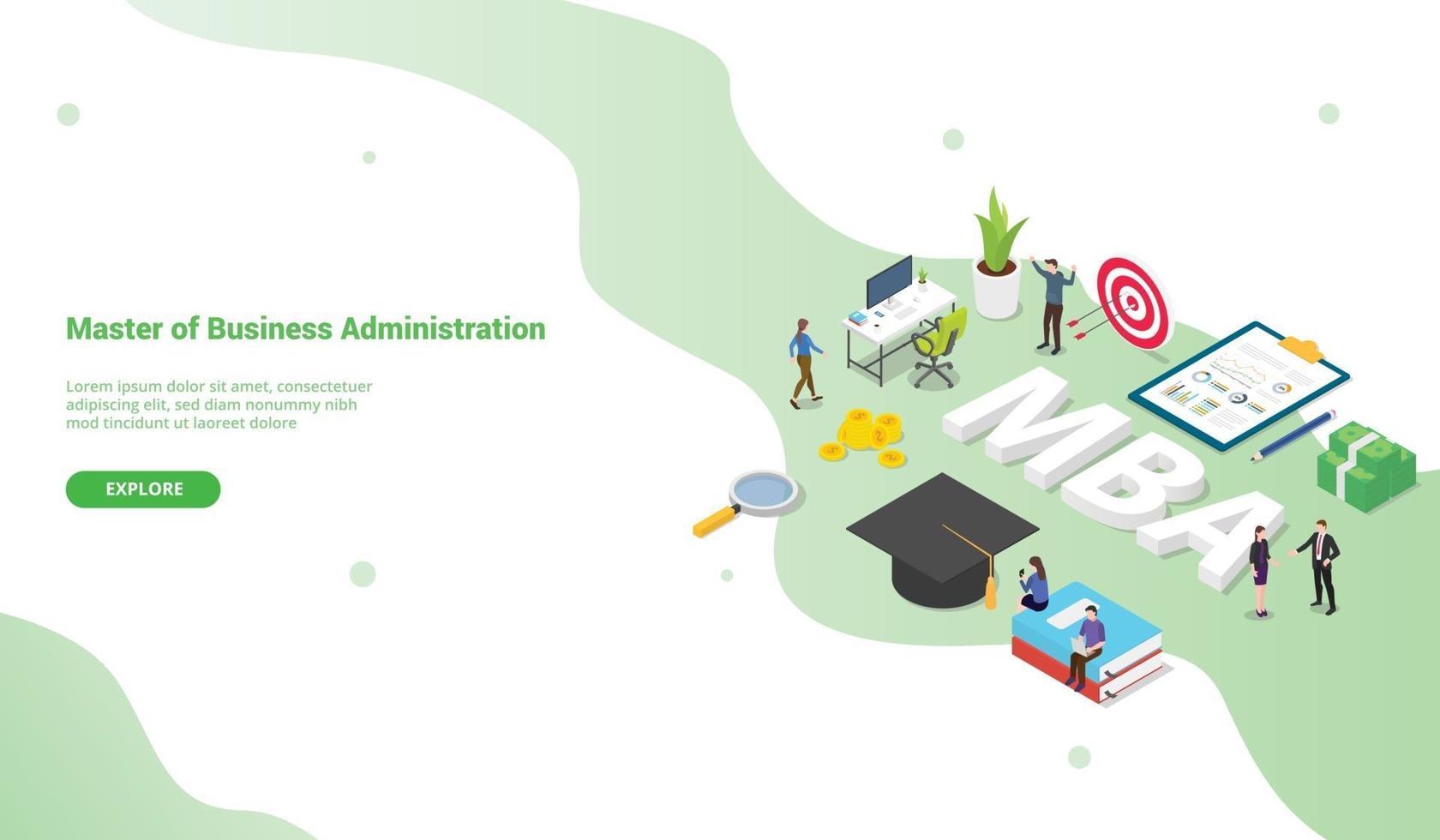 mba master of business administration concept for website vector