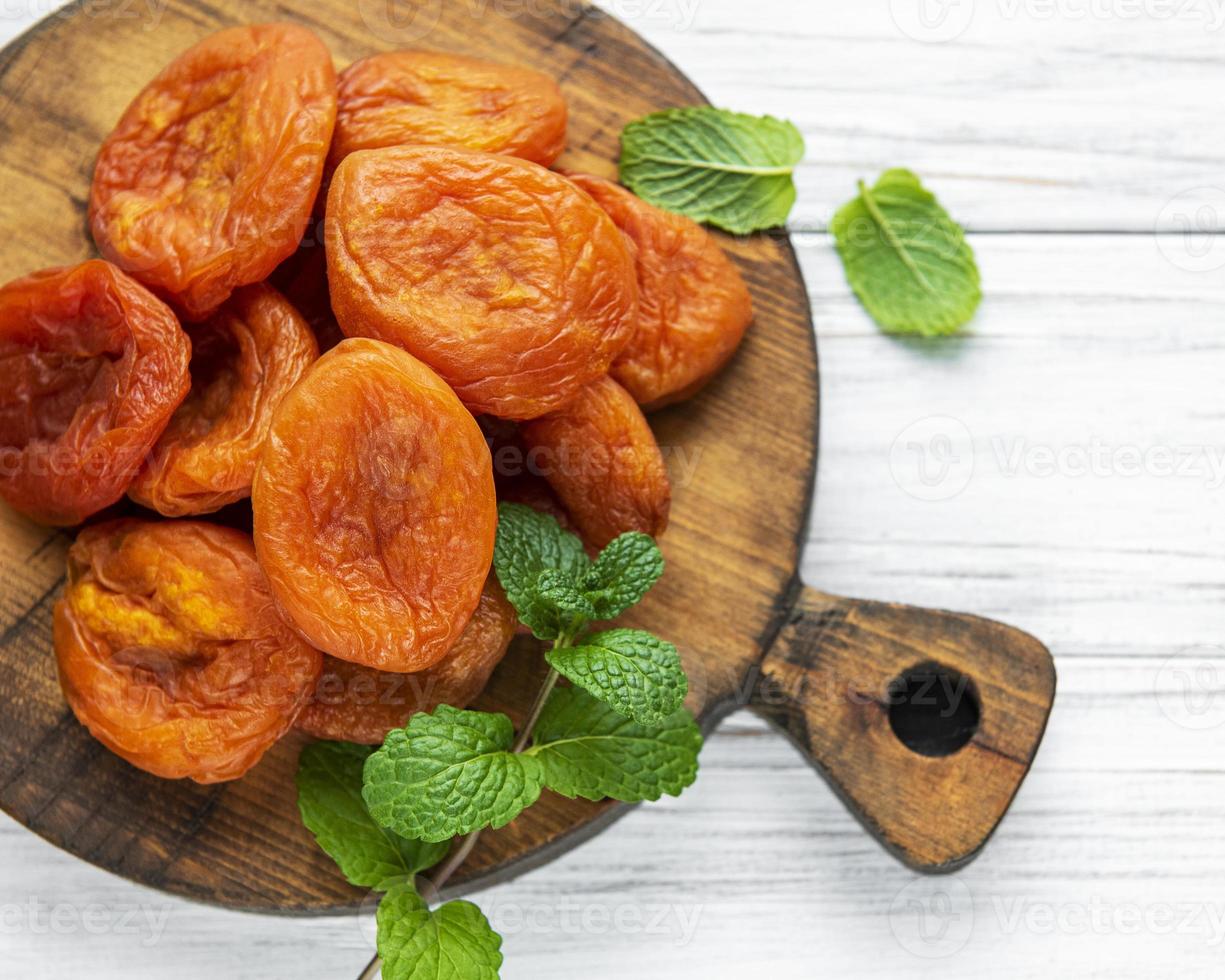 Dried apricots on a table photo