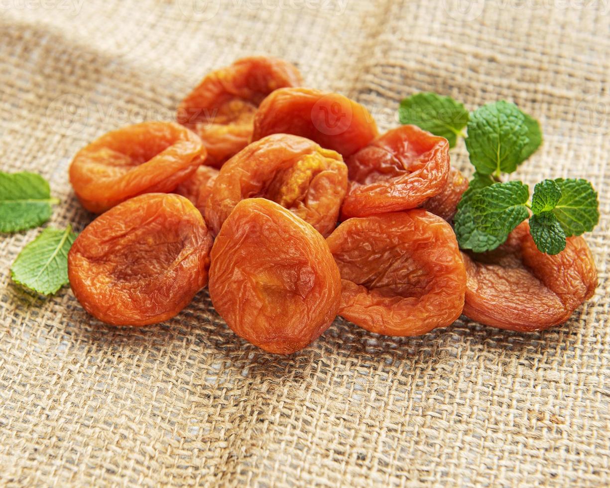 Dried apricots on a table photo