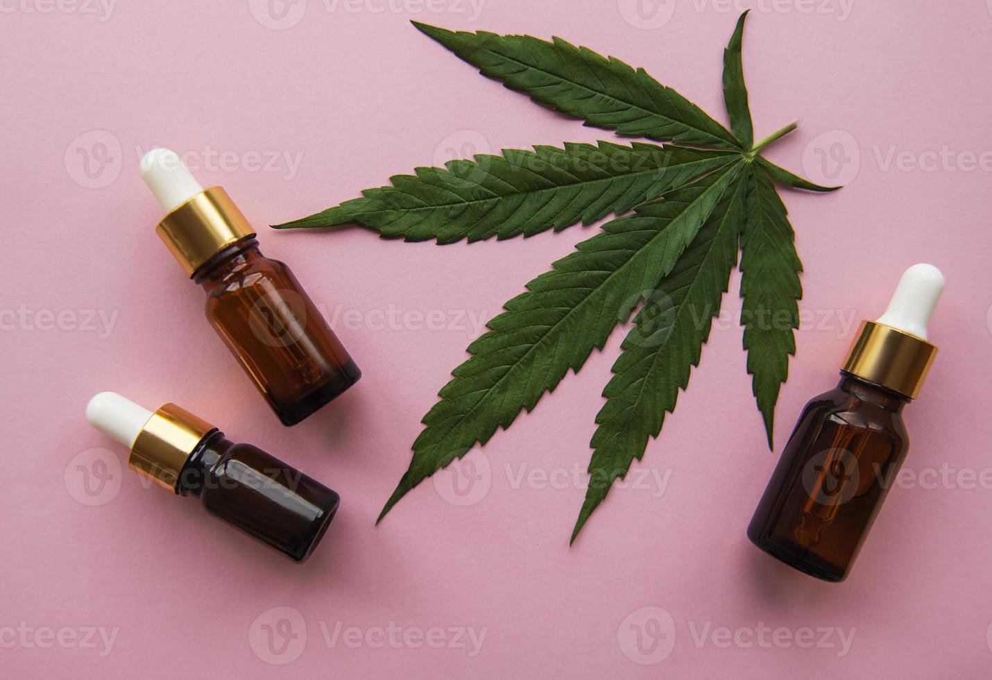 CBD oil, hemp tincture, cannabis cosmetic product for skin care. photo