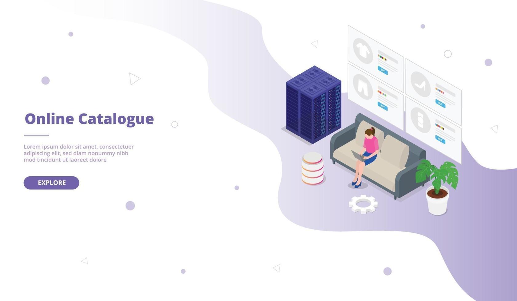 Online catalogue or catalog campaign for web website template vector