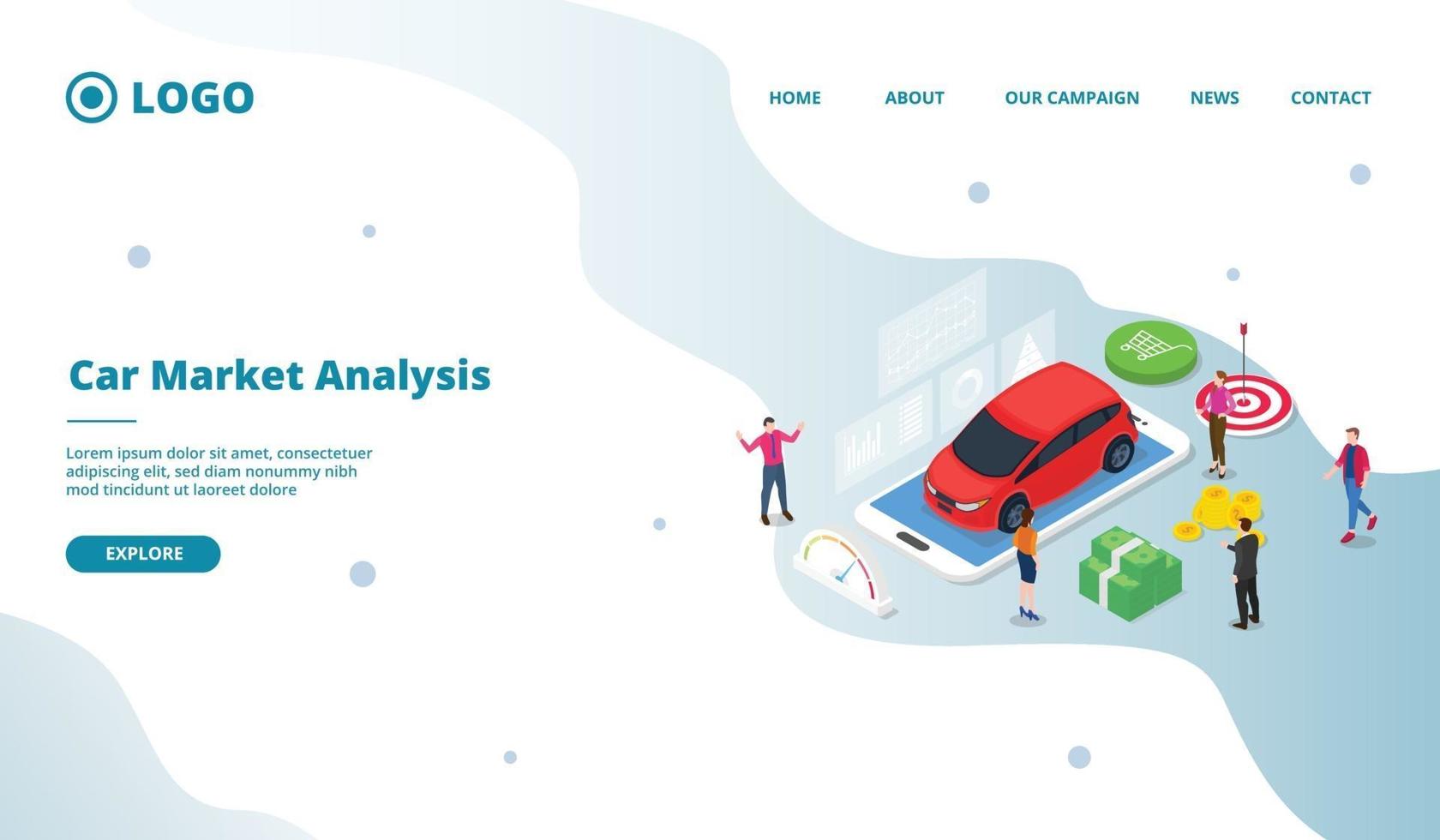 Car trade busy transaction between seller and prospective buyer vector