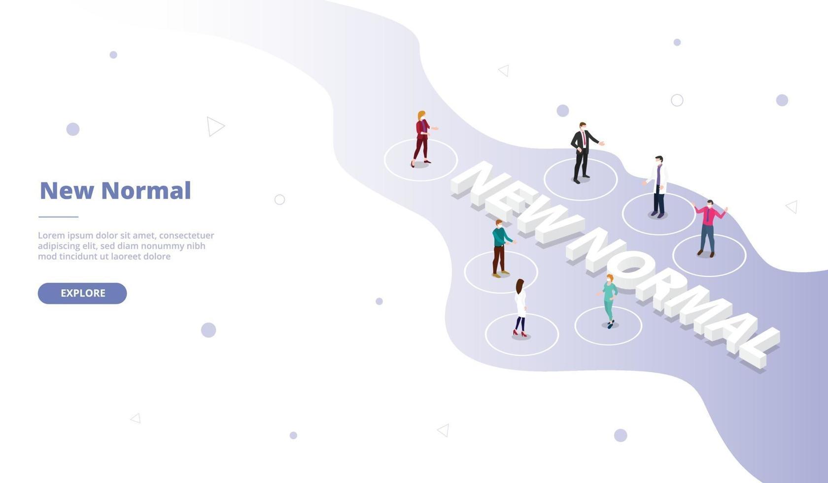 New normal campaign for web website template page landing vector