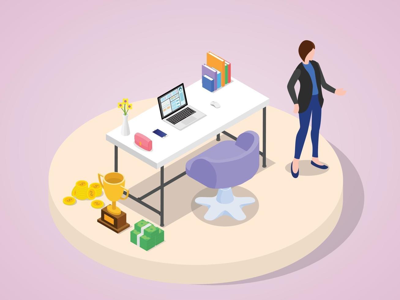 Professional businesswoman successful characters vector