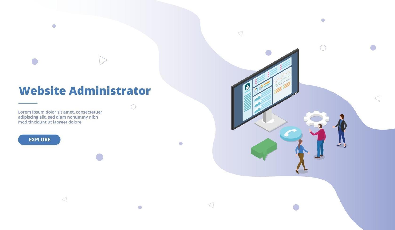 website admin or administrator campaign for web website vector