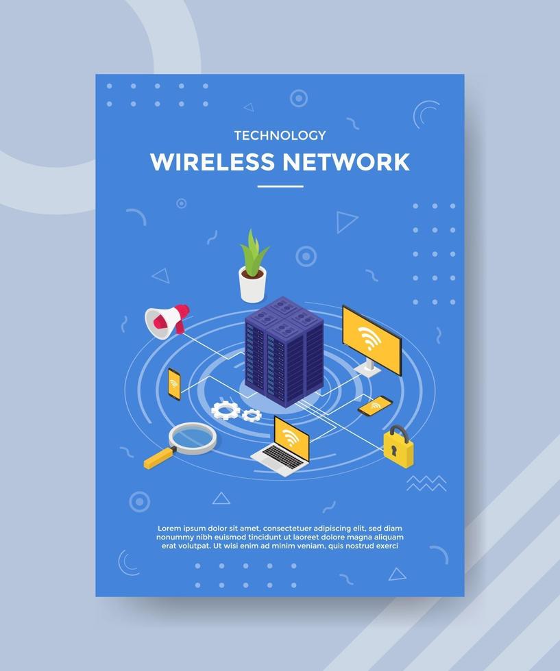 technology wireless network server connecting device vector